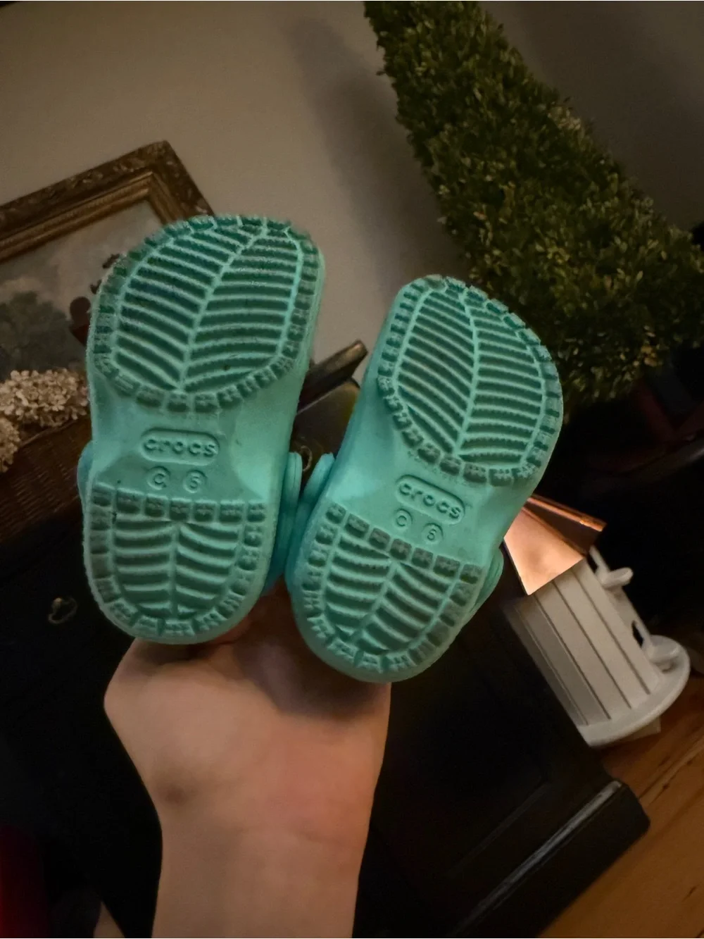 CROCS Kids Teal Green Classic Clogs